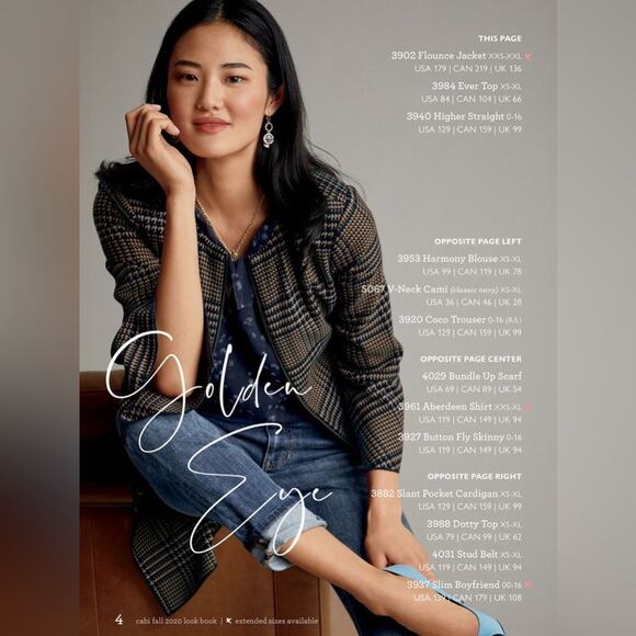 Cabi Flounce Tartan Plaid Jacket in Brown small houndstooth fall peplum 3902 - Picture 8 of 10